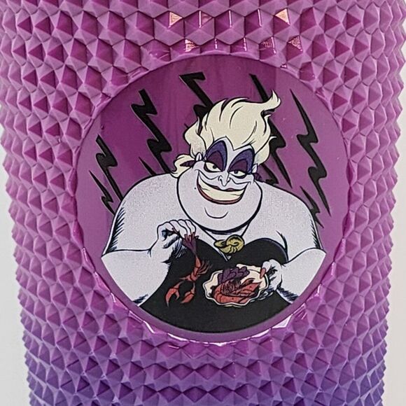 Disney Villain Ursula Purple Studded Tumbler w/Lid & Straw Little Mermaid NEW - Picture 2 of 7